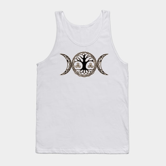 Triple Moon Goddess with triskele and tree of life Tank Top by Nartissima